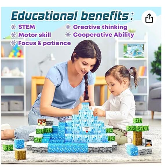 108PCS Magnetic Blocks Magnet Toy Mine Magnet World Frozen Ice Edition - Picture 6 of 7